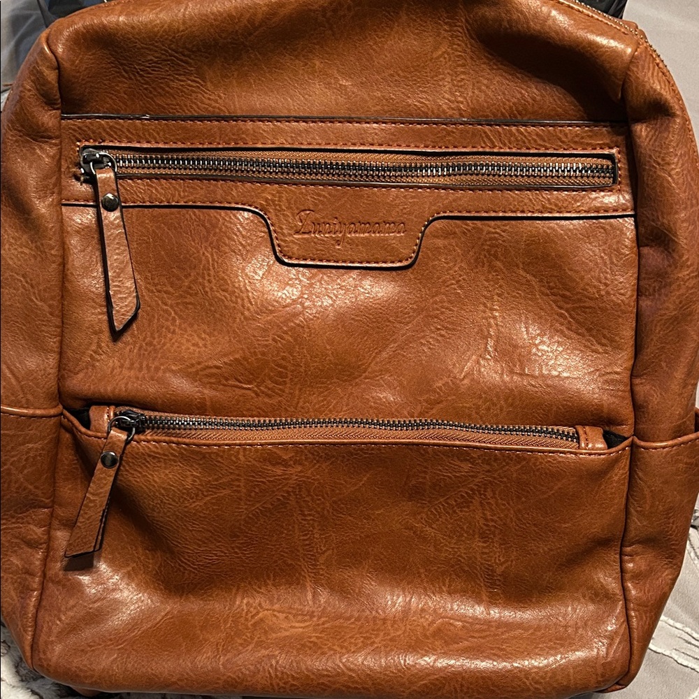 Luxurious Tan Leather Backpack